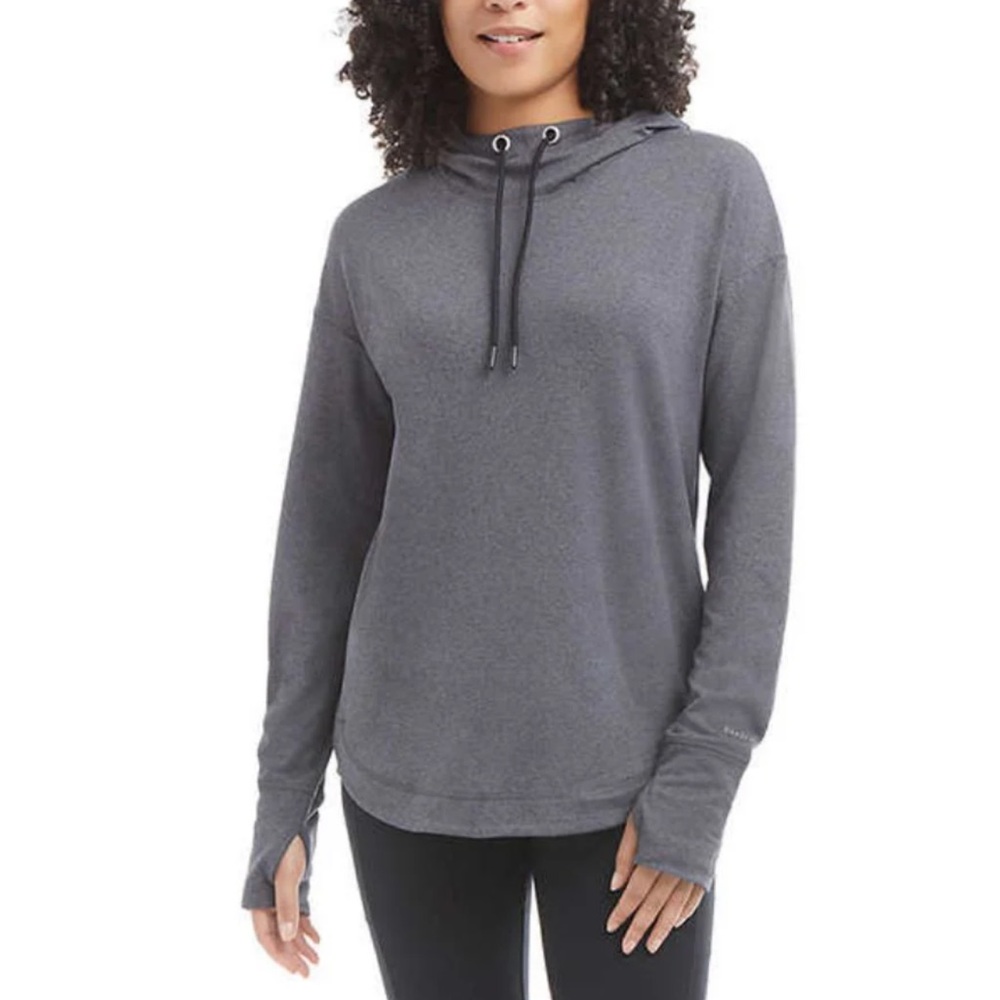 💙 DANSKIN Women’s Heather Gray Purple Hoodie Sweater